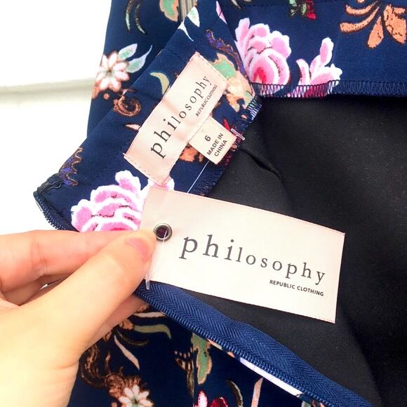3 / $15 Philosophy floral pencil skirt - Picture 4 of 8